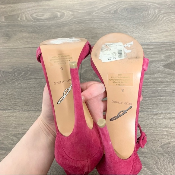 Brian Atwood Tosca Heels Open toe Tassel Ankle Strap Sandal Stiletto Pumps Pink - Picture 6 of 13